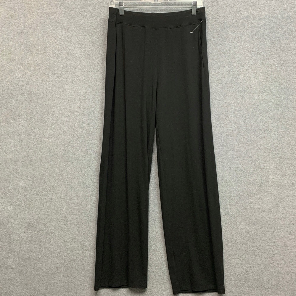 Eileen Fisher Womens Stretch Jersey Straight Leg Pull On Pants size Small Black